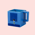 China Factory Mugs Cups Wholesale Custom Durable Quadrate Design Cartoon Promotional Gifts Ceramic Cup Coffee Milk Tea Mug