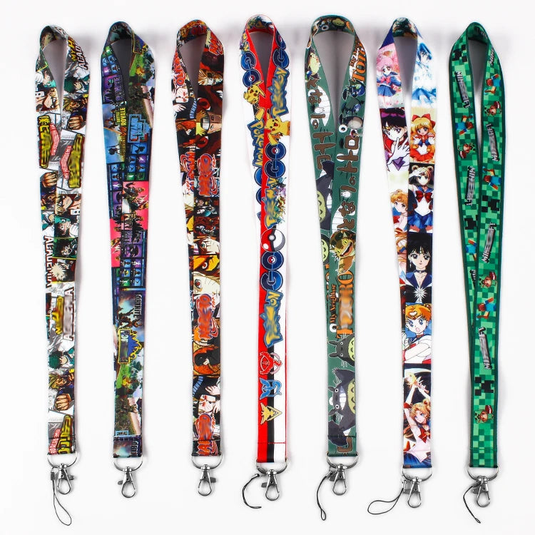 Custom Eco-Friendly Offset Printed ID Card Holder Lanyard Cartoon Character Neck Strap Polyester/Nylon Personalized Anime Logo