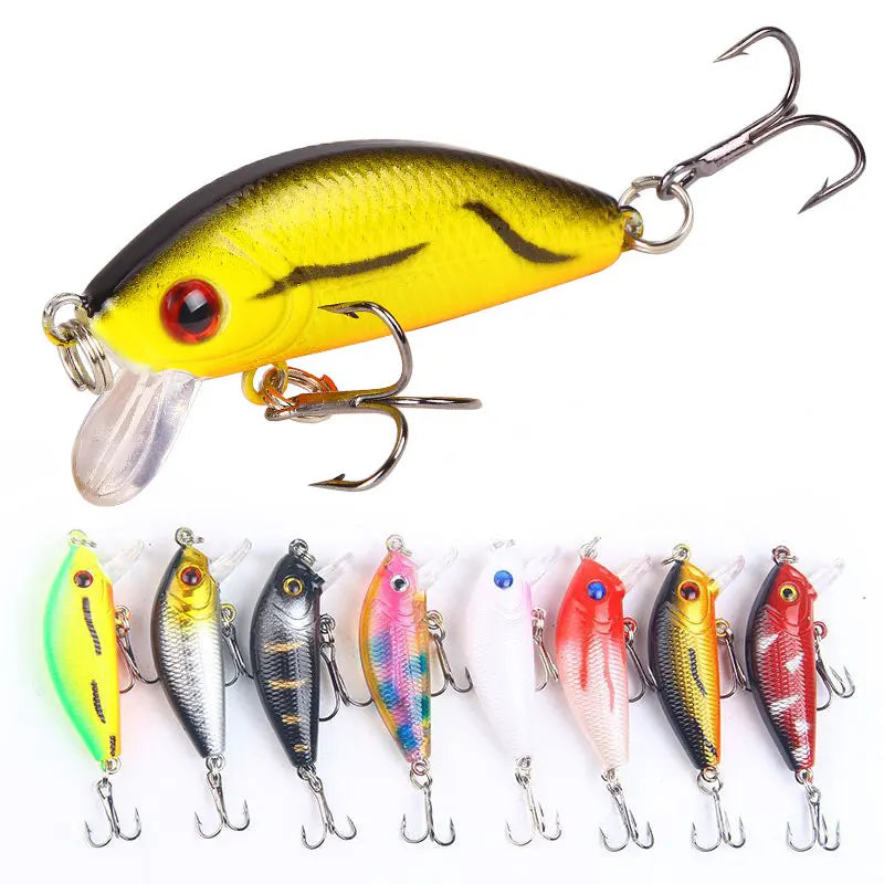 Luya 5cm/4.2g Floating TOP Water Minnow Freshwater Fishing Lures 8-Color ABS Catfish Marlin Perch Snapper Ocean Boat Fishing
