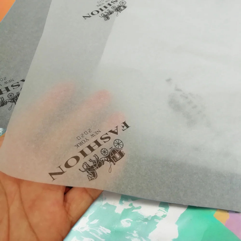 Fashionable Custom Logo Printed Coated Tissue Wrapping Paper Pulp Material for Clothing Packaging