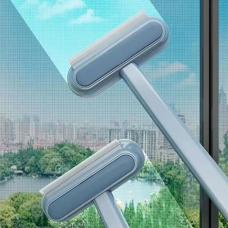 Magic Window Screen Cleaner Brush 4 in 1  Pets Hair Remover Brush with Long Handle Functional Lightweight Cleaning Brush