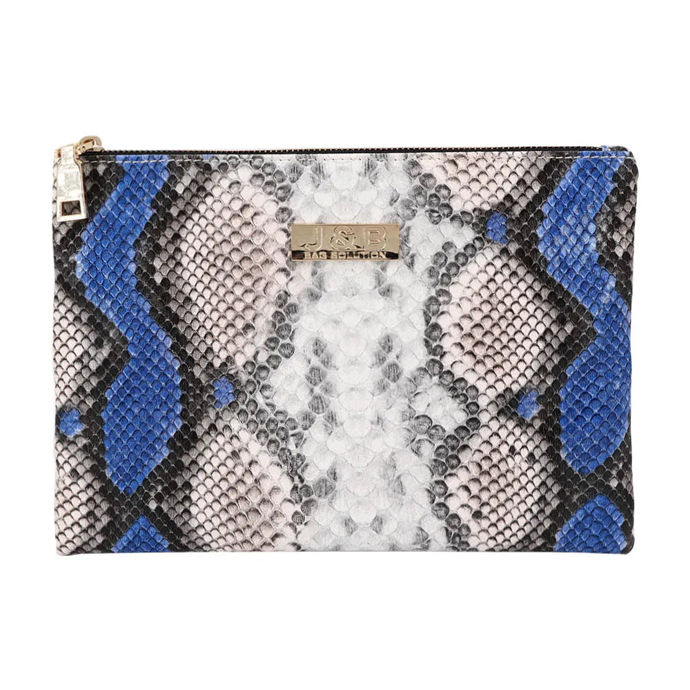 Fashion Snakeskin PU Leather Cometic Bag New Design Pu Leather Cosmetic Zip Pouch Custom Leather Makeup Bag Eco