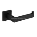 Bathroom Wall Mount Toilet Roll Holder SUS304 Stainless Steel Matte Black Square Base Paper Towel Holder