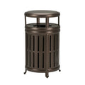 Outdoor Circular Slatted Steel Garbage Containers Trash Can Outside Park Metal Rubbish Litter Bin Commercial Recycle Waste Bin