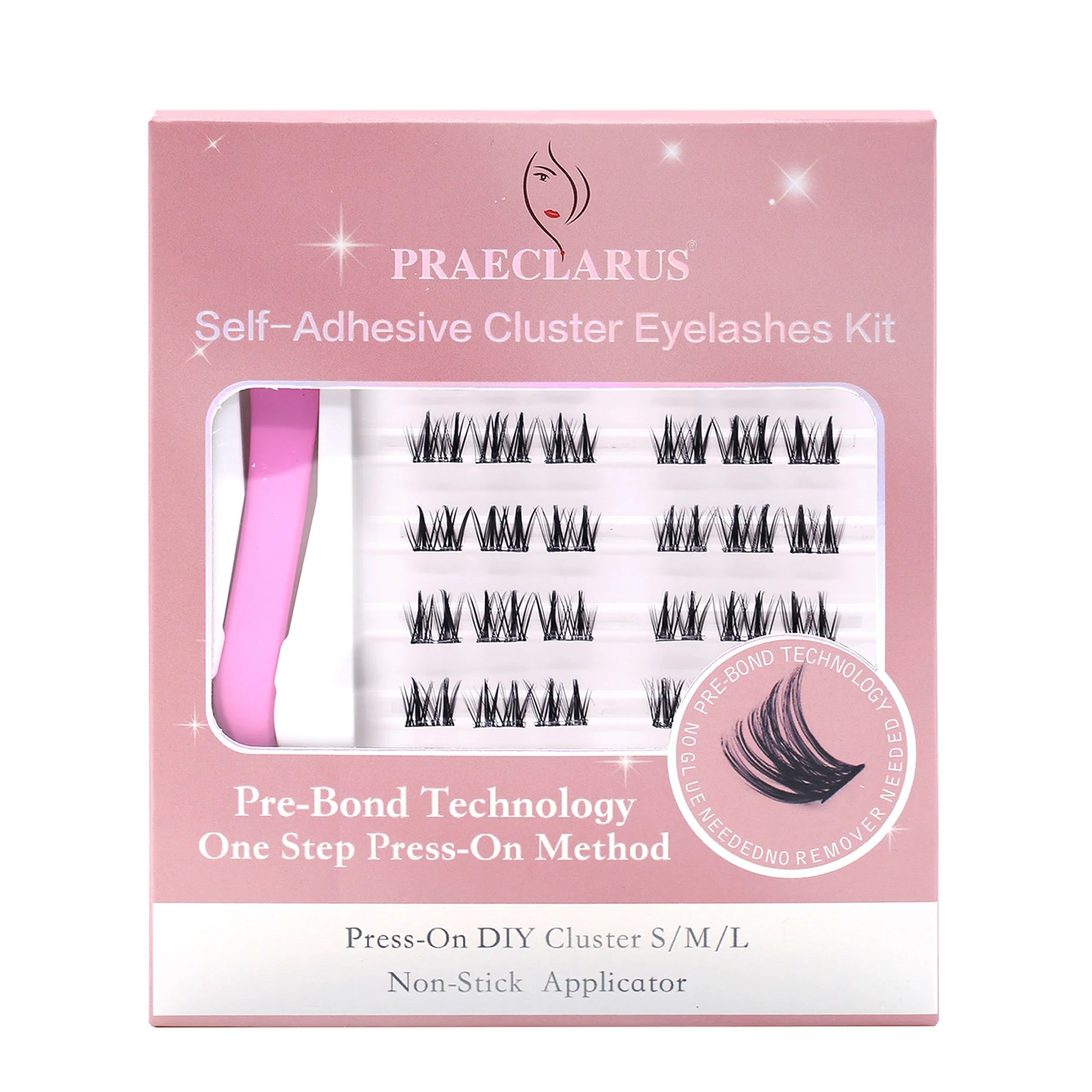 Spike Wheat Pre-Bond Self Adhesive Eye Lash Extensions No Glue Needed Self Adhesive Lashes with Adhesive  No Glue Cluster Lashes