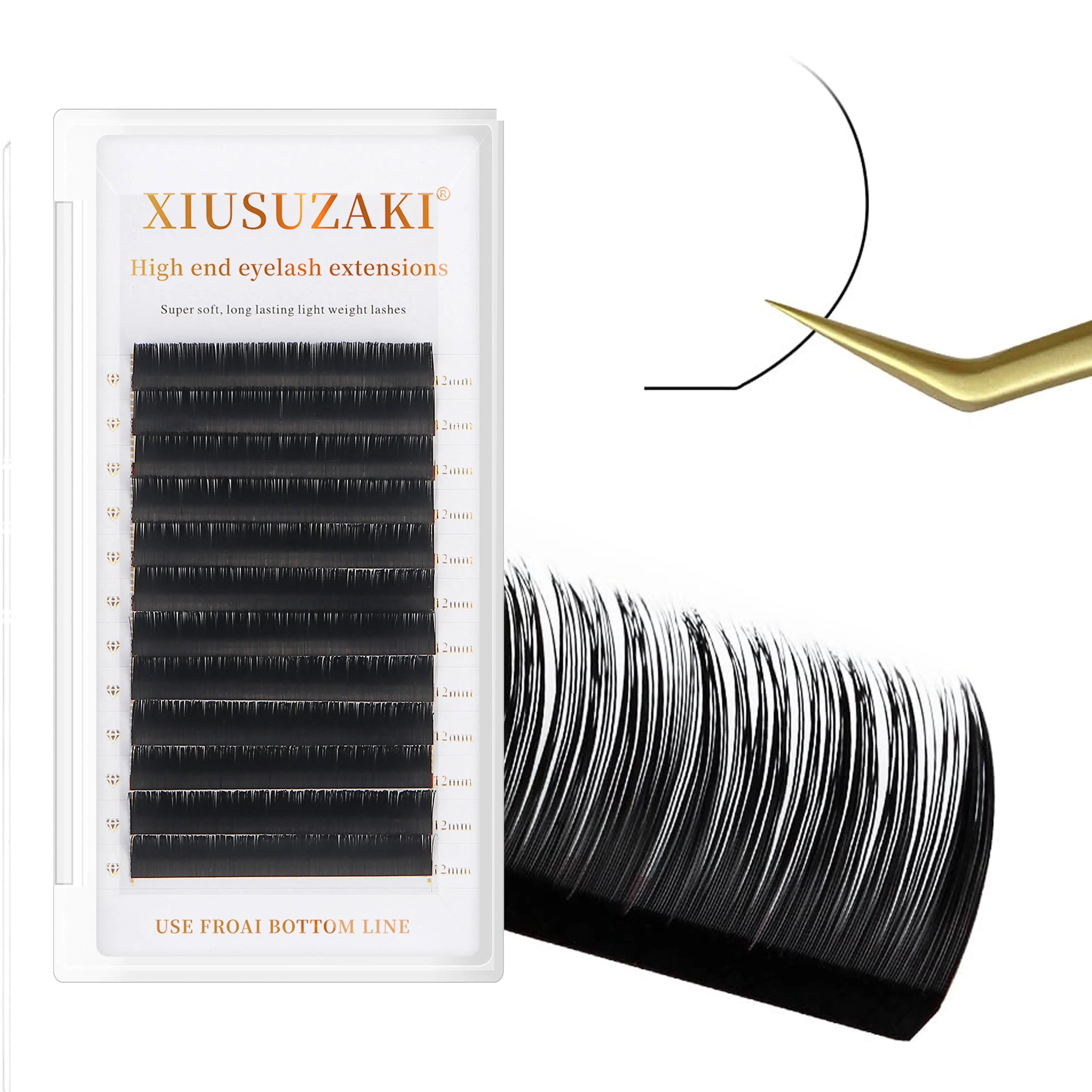 Korean PBT Custom Private Label Mink Individual Lashes Lash Trays L/LC/LD/LU/N Curl Volume Classic Cashmere Eyelash Extension