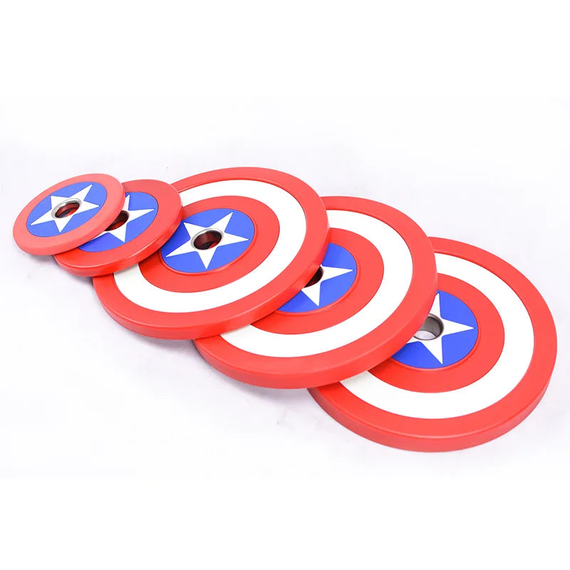 Gym Captain America Barbell Sheet Commercial PU Competition Sheet Large Hole Sheet Coated Weight Plate