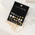12Pcs/Set Trendy Star Moon Earrings Big Hoop Earring Set for Women Jewelry