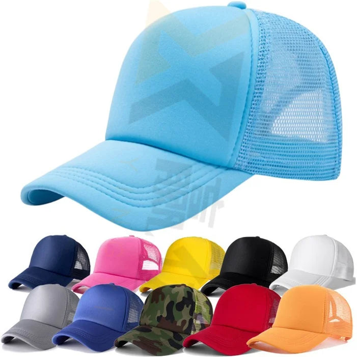Wholesale Trucker Hat Embroidery Patch Hat Custom Logo Mesh Two Tone 5 Panel Smile Face Baseball Rope Trucker Cap