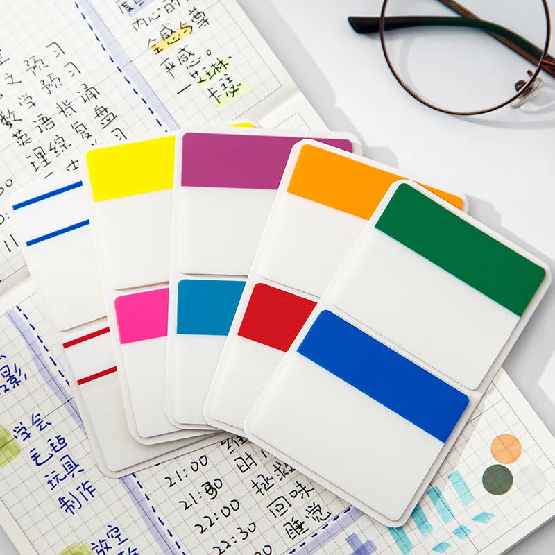 Creative PET Plastic Memo Pads 50 Sheets Colored Loose Leaf Stationery Convenient Label Stickers