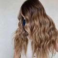 Hot Selling Ombre Highlights Blonde Color Body Wave Human Hair Wigs 100% Virgin Glueless 13x4 Lace Front Wig for Woman