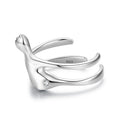 Trendy Fine Jewelry 925 Sterling Silver Cute Cat Shape Open Adjustable Finger Ring For Women Girls