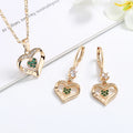List American Oro Laminado 18k Gold Plated Heart Pendant Earring and Necklace Trendy Cute Jewelry Set for Girls Women