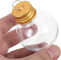 Hanging Pendant Clear 50ml Juice Drink Pet Bottle Ornament Plastic Christmas Ball Filled with Glitter