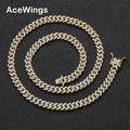 BC237  6MM Brass CZ Cuban Chain Necklace for Men and Women Fashion Jewelry