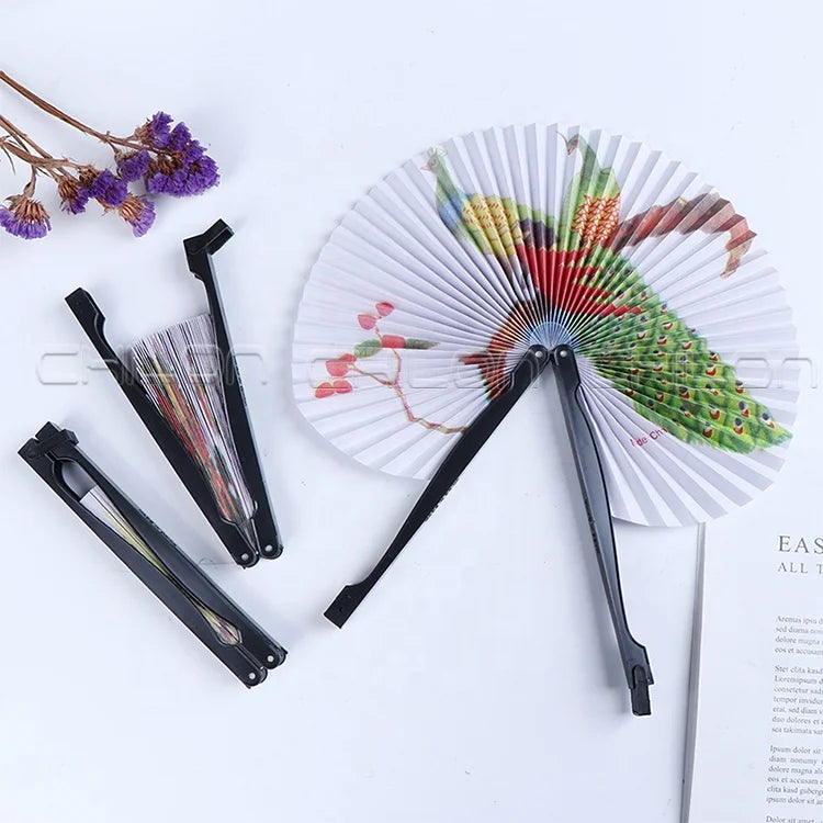 Round Shaped Folding Paper Fan With Customized Logo