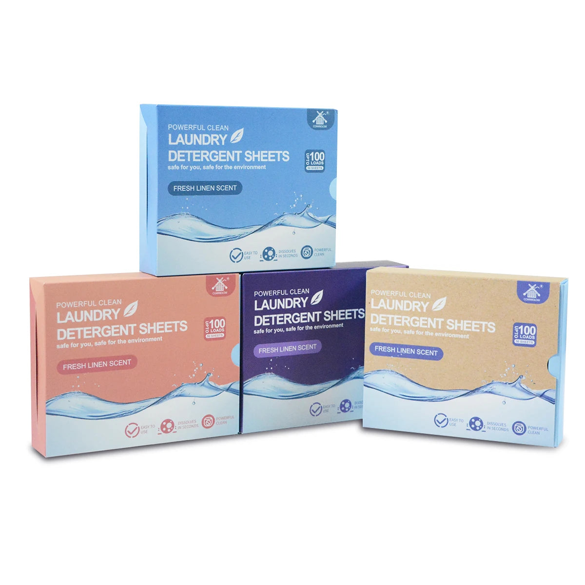 Eco Friendly Disposable 11*14cm Detergent Sheets Private Label Custom Biodegradable Soap Natural Hypoallergenic Deep Stain