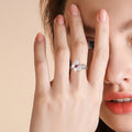 Rinntin LZR15 Waterproof Diamond 925 Sterling Silver Jewelry Adjustable 8A Cz Cubic Zirconia Ring Eternity Band Rings for Women