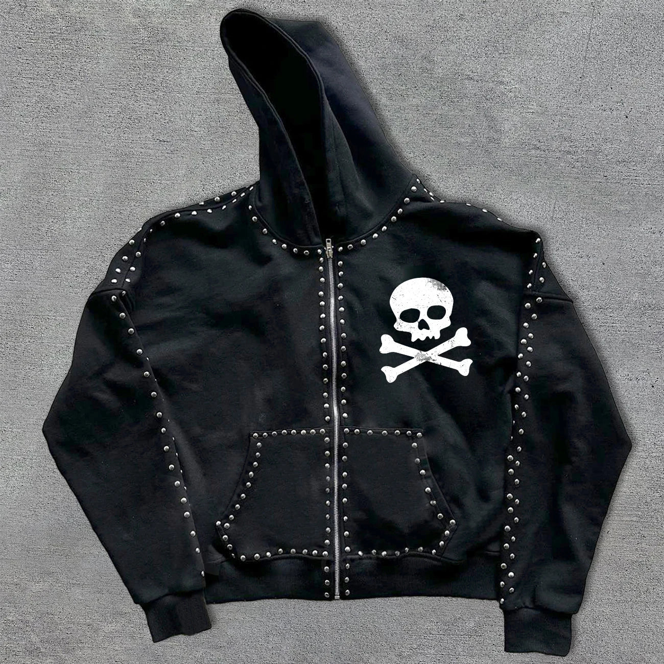 Custom Streetwear Drop Shoulder Boxy Black French Terry Cotton Zip up Vintage Heavyweigt Men Hoodies