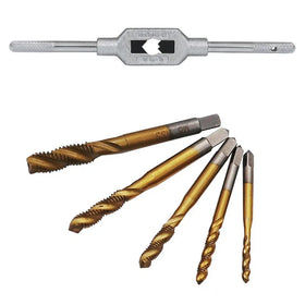 Titanium Plated Metric Tap Drill Bit M3 M4 M5 M6 M8 M10 Hand Tools Tap Drill Wrench Set HSS Screw Thread Tap