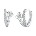 Fashion 925 Sterling Silver Zircon Wreath Hoop Earrings Jewelry for Women Fashion Jewelry Earrings Wedding Gift BSE752