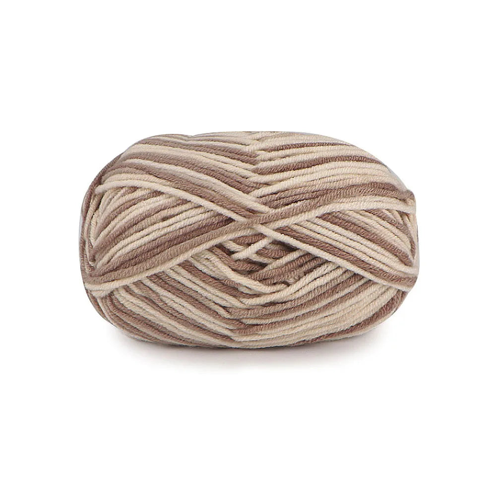 Eco-friendly Smooth Milk  Khaki 5ply Cotton Coffee Knitting Yarn Fabric Wool Crochet Knitting Supplies