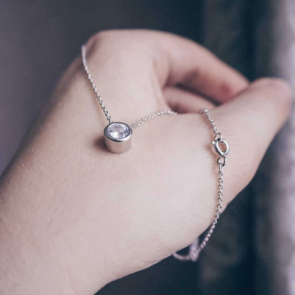 EManco Fashion Jewelry Necklace Stainless Steel 12 Colors Personalized Birthstone Pendant Necklace for Women