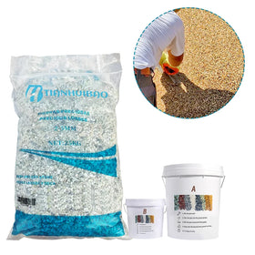 Modern Natural Granite Tumbled Small Snow White Pebbles Fine Resin Bond Gravel for Park Application Natural Stone Materia