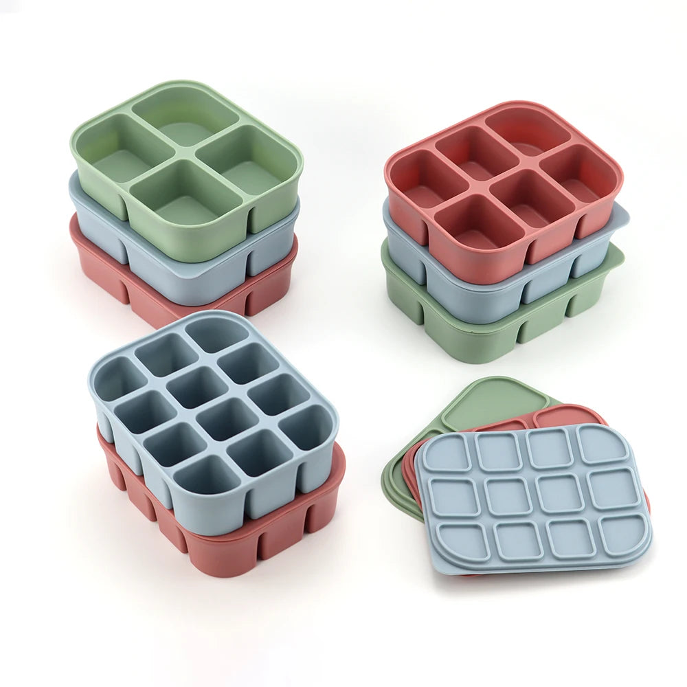 Silicone Ice Cube Trays With Leak Proof Lid Square Ice Cube Tray and BPA Free for CocktailWhiskey Stackable Flexible Ice