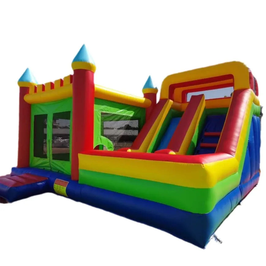 Commercial Grade PVC Inflatable Bounce House Combo with Large Slide Colorful Jumping Castle Bouncer for Kids Party Rental Use MegaBDM