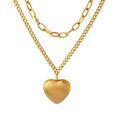 IVANDA Personalized 18K PVD Gold Plated Stainless Steel Heart-Shaped Love Pendant Necklaces for Women