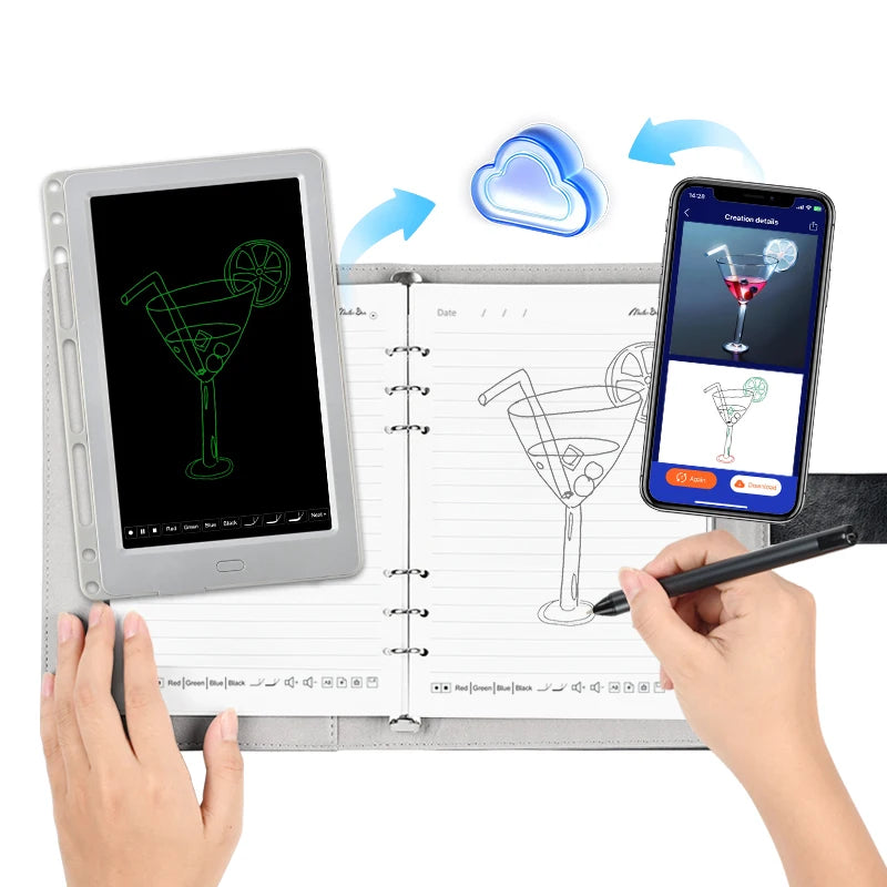 Factory Sales3 In1 Smart Notebook Draw AI Generates Effect Meetings Recording Playback Sync Book Pen Ai Function Custom logo