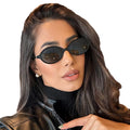 Wholesale Retro Vintage Women's UV400 Sunglasses Custom Logo Designer Fashion with Elegant Oval Plastic Frame