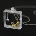 Wholesale New Fashion 925 Silver Cat Animal Necklace Vintage Link Chain for Women for Wedding & Engagement