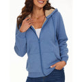 Custom Winter Casual Full Zip up Hoodie Sweatshirt Womens Thicken Sherpa Lined Fleece Jackets