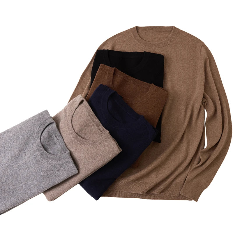 Fashion 100% Pure Cashmere Knit Winter Women's Crew Neck Pullover Sweater