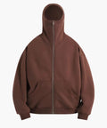 Custom Logo Masked Pullover Custom Design Zipper Hoodie Drop Shoulder Full Face Zipper Plain Hoodie for Men