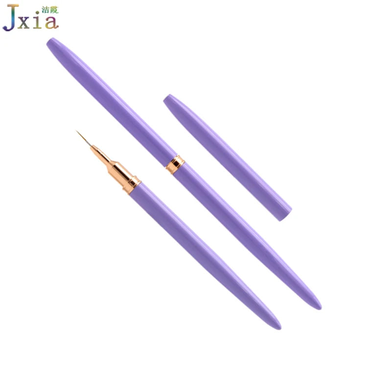 Jiexia New Professional Purple Metal Handle Extremely Thin Gel Liner Nail Art Brush