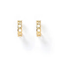 LOZRUNVE 925 Sterling Silver Gold Vermeil Small Chain Link Hoop Earring 18k Gold Plated