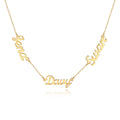14K Gold Plated Custom Multiple Name Necklace Family Members Name Combination Necklace
