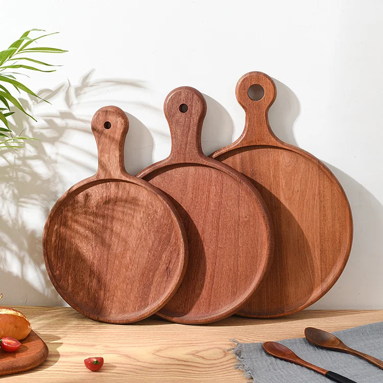 Nordic Retro Style Round Pizza Wood