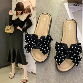 Summer Woman Ladies Girls Fashion Bowknot Flat Shoe Slipper Sandals