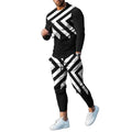 Men's Casual Loose 2 Piece Set Long Sleeve Pullover Hoodie & Pants Big Grimace Print Fashion Streetwear Tracksuit