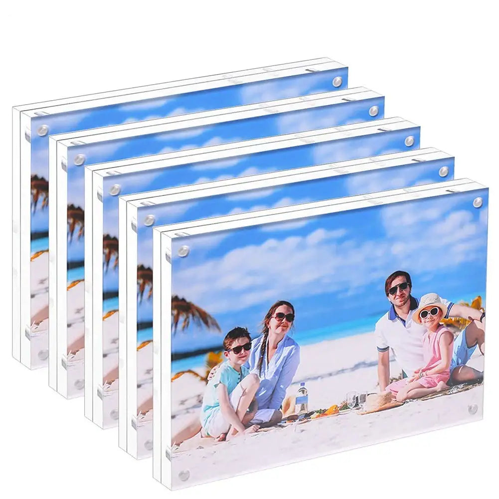 Acrylic Picture Frame 4x6 Inch Clear Double-Sided Photo Frame Magnetic Photo Frames Desktop Display