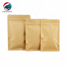 In Stock Aluminum Liner Foil Ziplock Tea Kraft Paper Bag Empty Herbal Tea Packaging Bags