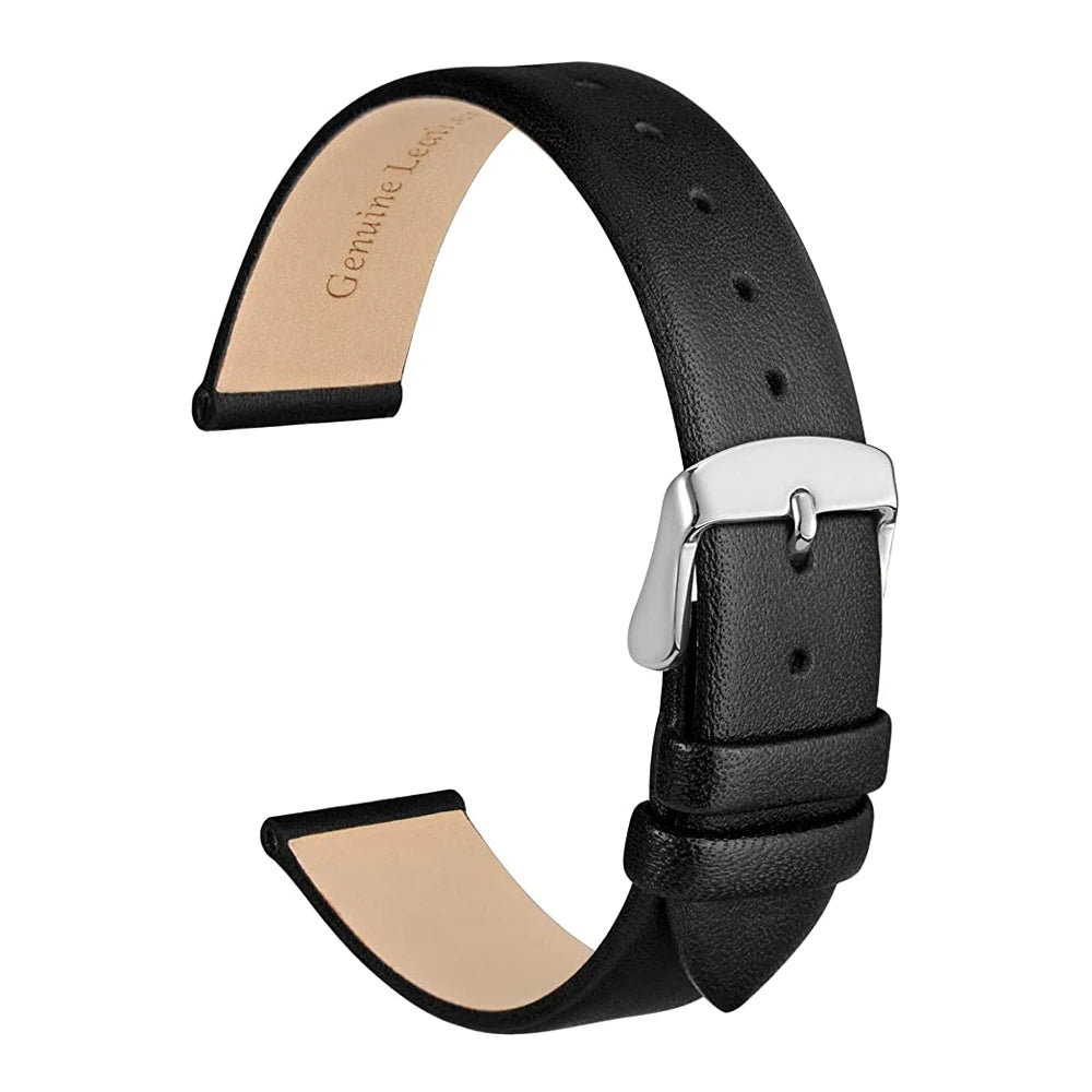 Luxury Genuine Leather Smart Watch Band Watch Strap With Stainless Metal Buckle Band Width 8mm 10mm 12mm 14mm 16mm 18mm 20mm