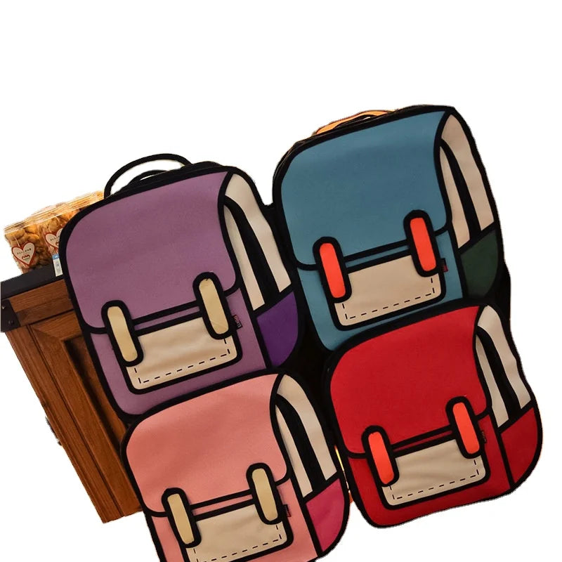 Custom Girls 6-13 Years Space Cartoon Backpack  2d 3d  Girls Backpack Large-Capacity Boy  3d School  Backpack Bag