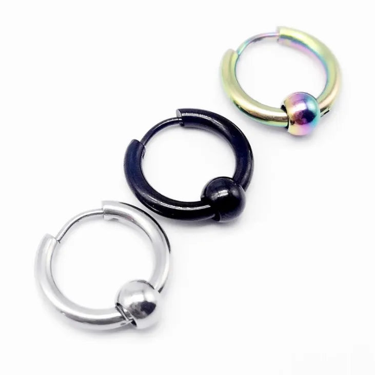 Wholesale Stainless Steel Hot Sale Round Stud Earrings Circle Hoop Earrings for Men Women