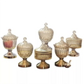 New Design High Foot Glass Wedding Jars with Lid Glass Food Container Candy Jars Nuts Glass Jars