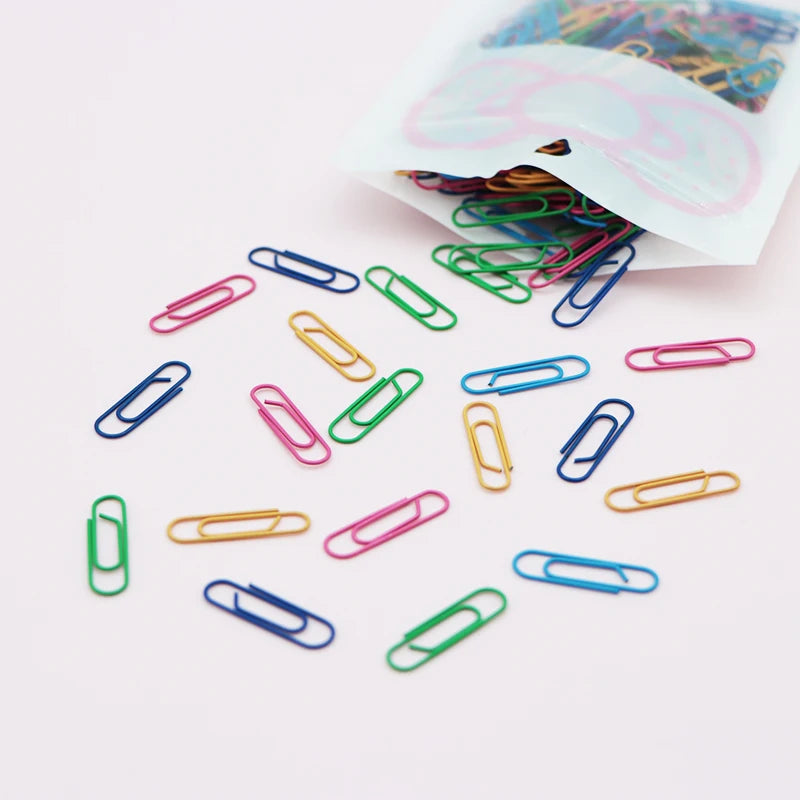 OEM Manufacturer's Mix Colorful PET-Coated Standard Paper Clips CNC Machine's Normal Shape Metal Set